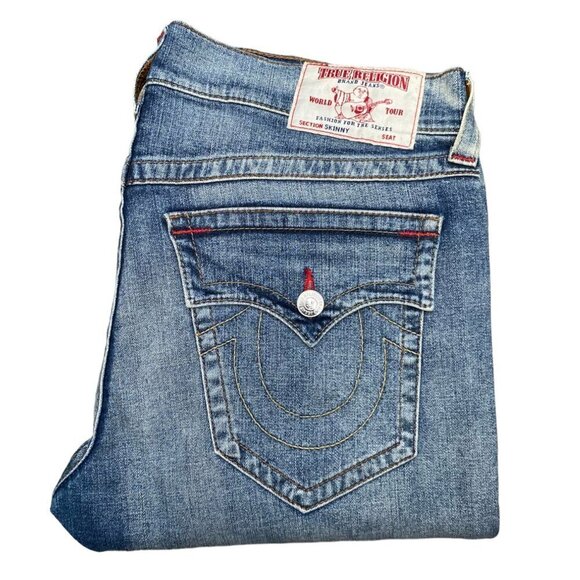 True Religion Jeans Size 36 SKINNY Blue - Picture 1 of 5